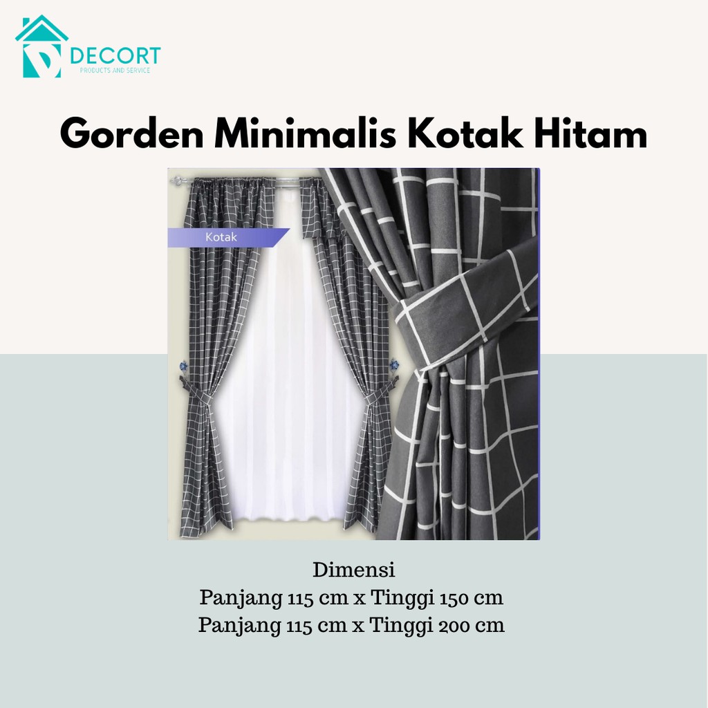 Gorden | Gorden Minimalis | Gorden Motif Kotak | Gorden Grid | Gorden Aesthetic