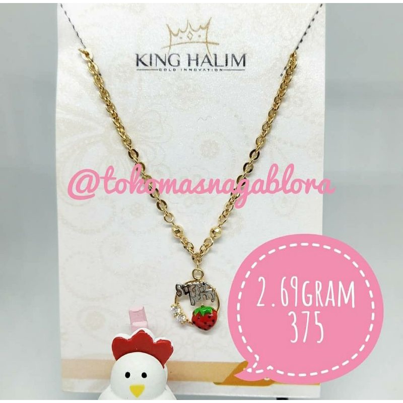 KALUNG ANAK VANCY LIONTIN STROBERI EMAS 375
