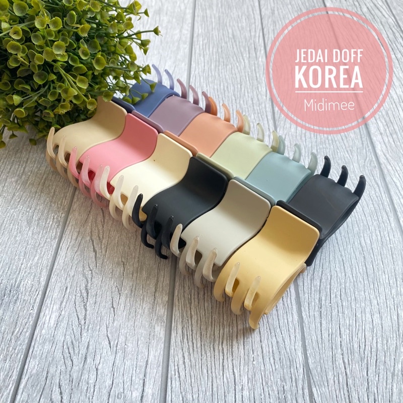 Jedai Doff Ikan Made in Korea 5cm Cakar 3+2 Jedai Matte Jepit Rambut Korea Fish Style Hair Claw Clips