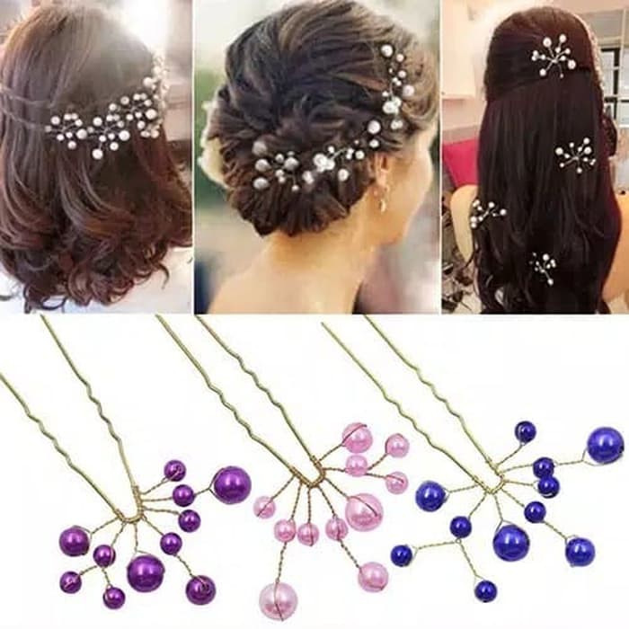 Jepit Rambut Wedding Bridal Bridesmaid Faux Pearls Hair Pins Headwear