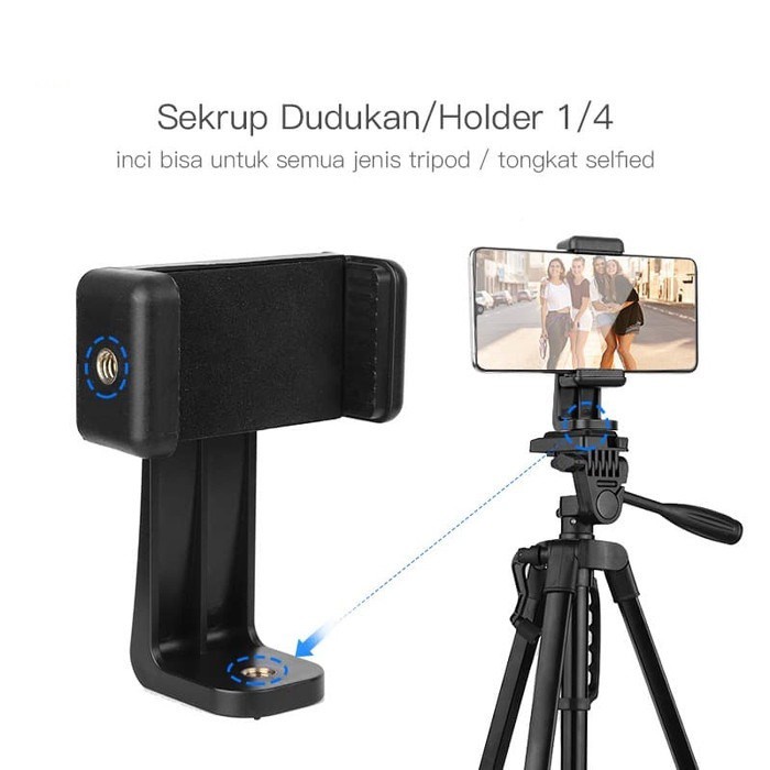 HOLDER HP PUTAR / ROTASI 360 HOLDER GO PRO TRIPOD TONGSIS HORIZONTAL VERTIKAL