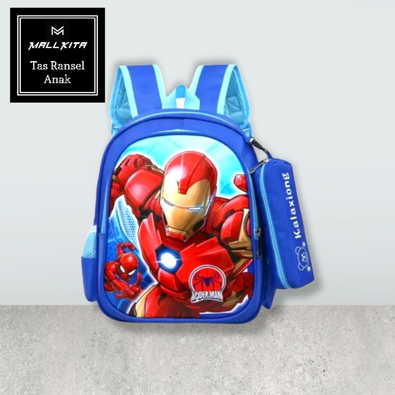 Tas Anak Laki laki Karakter IRON MAN 2in1 Tas anak Ransel Anak Laki Terbaru Tas Anak Cowok Kartun