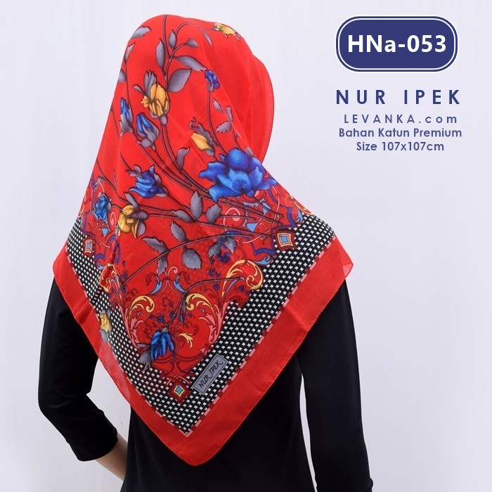 CLEARANCE SALE Jilbab Segiempat Motif Nuripek ORI bahan Katun