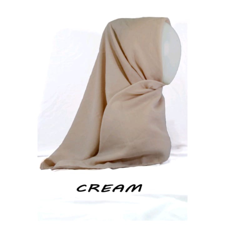 QBZ / SEGI 4 PARIS PREMIUM SERI WARNA 3 / JILBAB SEGIEMPAT PARIS NECI /SEGI EMPAT REDROS/VARISA/AZARA / CIPUT RAJUT DUA WARNA-Cream