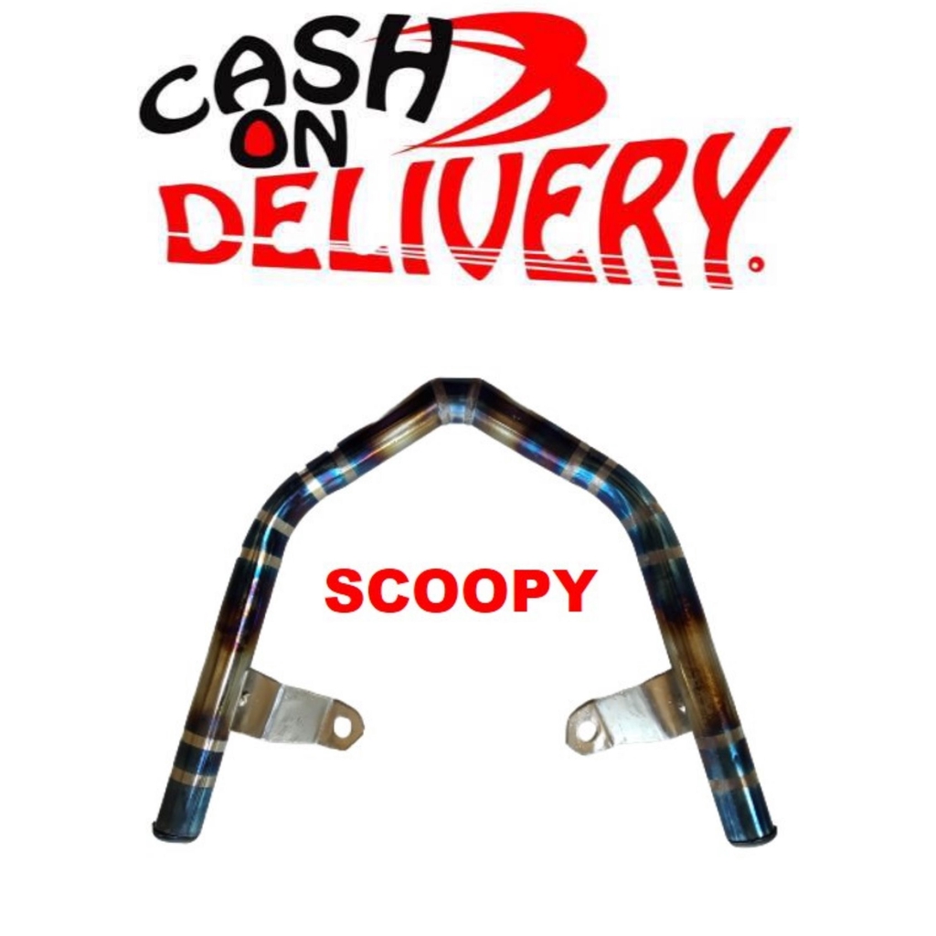 Behel Belakang Motor Scoopy Two Tone Bahan Full Stainless - Blue ORI