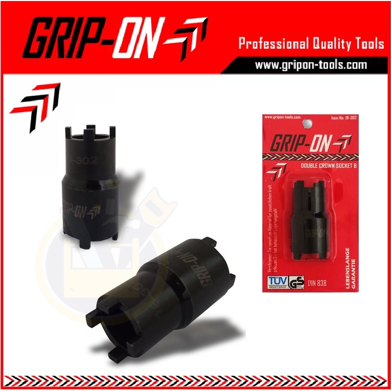 GRIP ON Kunci Mahkota TYPE B / Double Crown Socket / Kunci Mur Baut Kunci Kopling Honda Supra XX Kunci Mahkota Mur Kopling Tipe B / Double Crown Socket / Treker Mahkota Honda Kharisma Supra XX