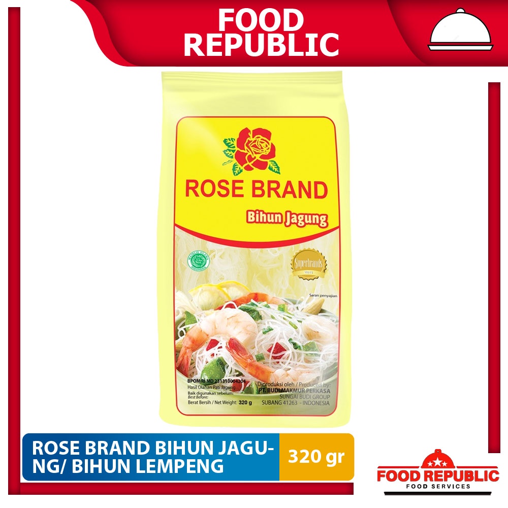 Rose Brand Bihun Jagung Putih 320 gr Rosebrand Bihun Lempeng Halal