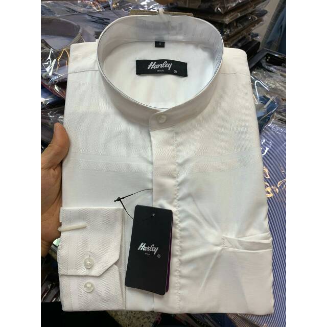 READY BANYAK  Kemeja koko harley man putih tangan panjang