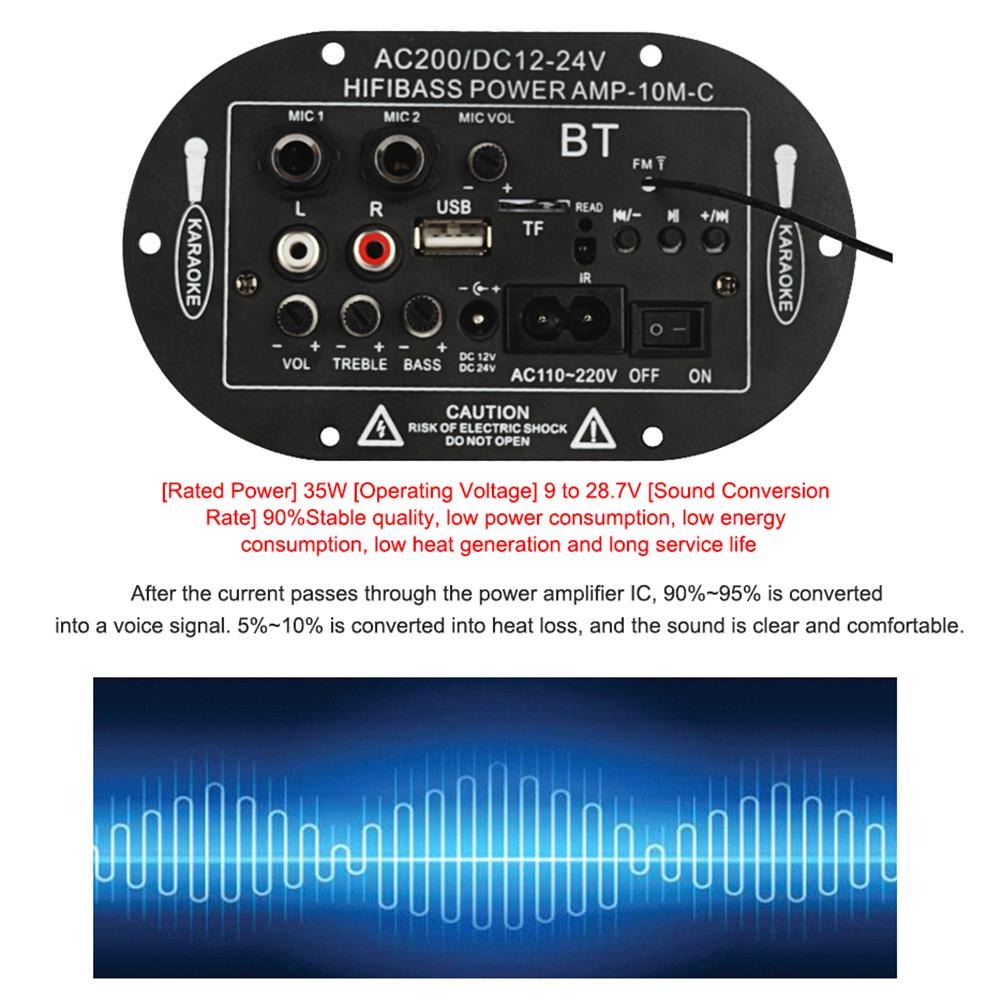 G8i taffstudio amplifier board audio bluetooth usb fm radio tf player subwoofer diy 35w - d30k - black Or-i