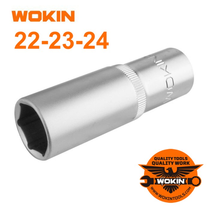 Mata Kunci Sok Shock Socket Panjang Deep Wall 22-23-24mm 6PT CrV - 22