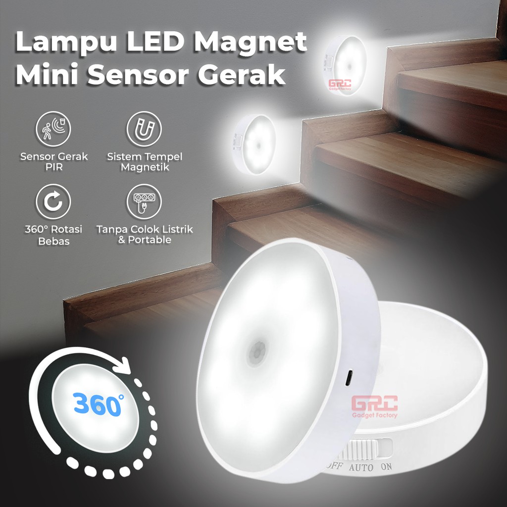 Lampu Darurat Sensor Gerak Lampu Tangga Lemari Dapur Dinding Magnetic