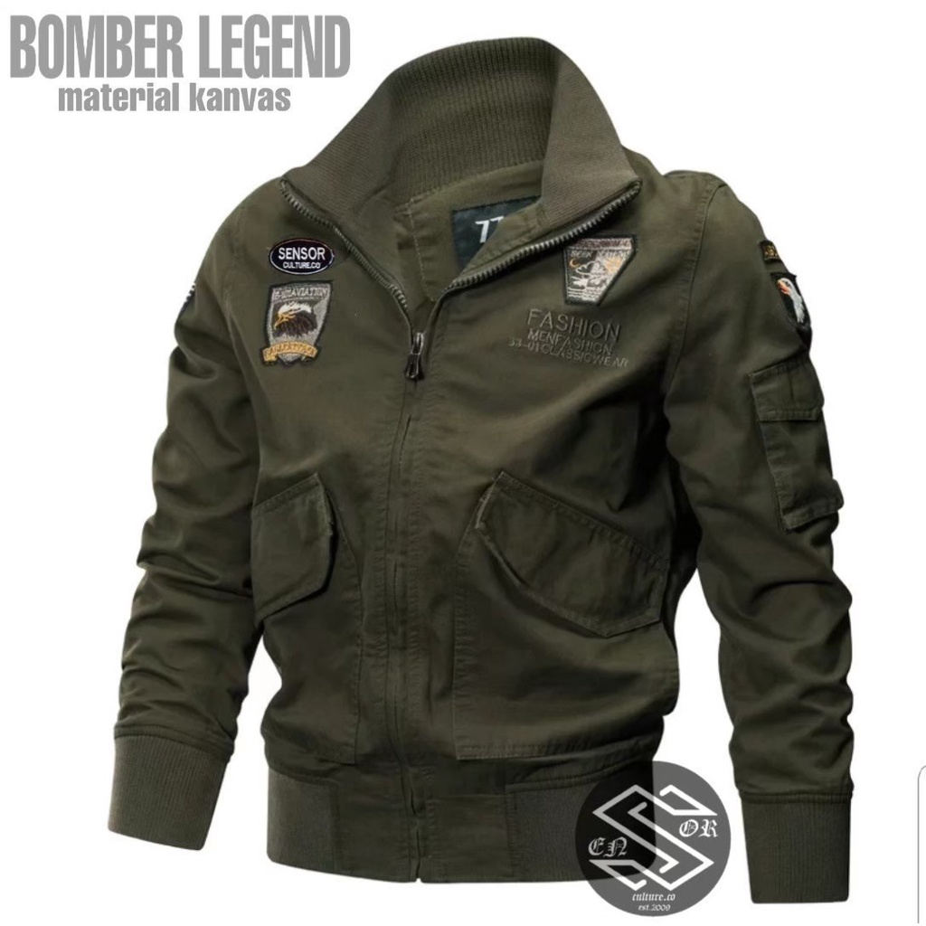 AKN- JAKET PRIA BOMBER MILITARY KLASIK NWS / JAKET BOMBER PRIA / JAKET BOMBER LEGENT PRIA / JAKET MOTOR CANVAS ORIGINAL SENSOR