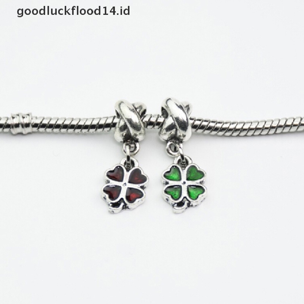 [OOID] 1 pc Lucky Clover Pendant Beads Charms Fit European Style Bracelet Necklace ID