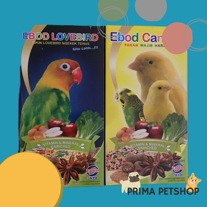 Ebod Canary dan Ebod Love Bird 250g makanan burung canary dan love bird