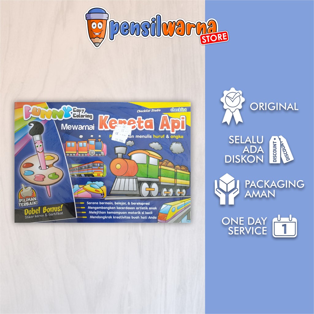 Buku Mewarnai Anak Paud Tk Funny Copy Coloring Mewarnai Kereta Api Shopee Indonesia