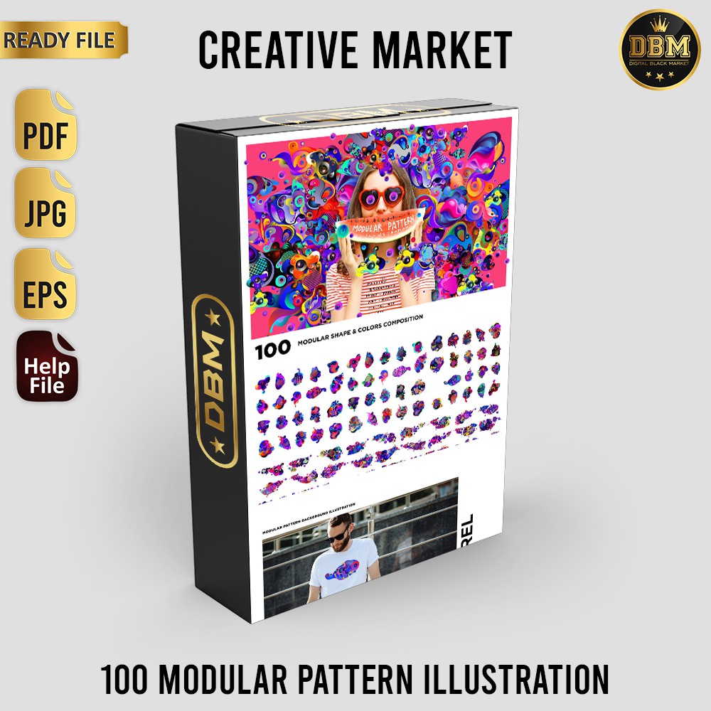 100 Modular Pattern Illustration - Vector Designs