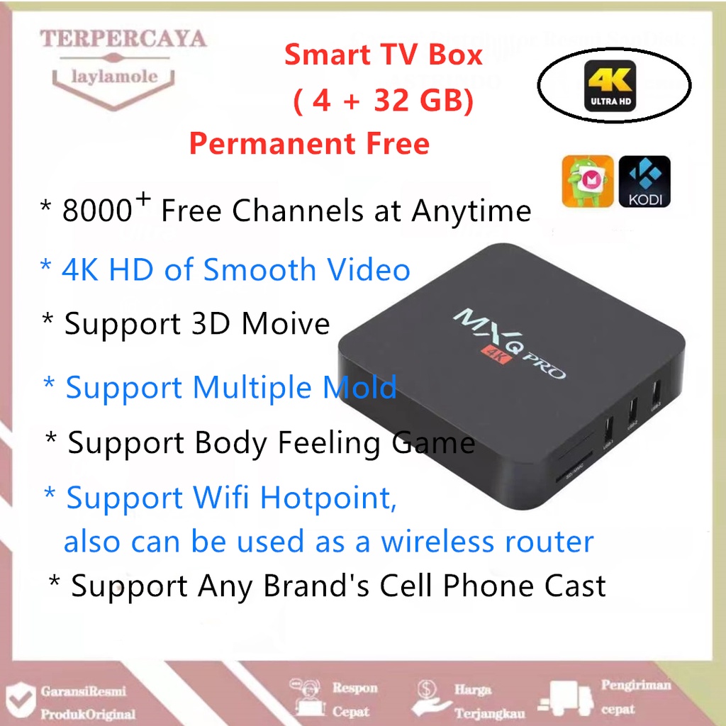 4K Android 10 TV BOX 2+16GB &amp; 4GB+32GB &amp; 8GB+64GB TV BOX Android MXQ Pro Pointer Keyboard 4K Internet Wifi Smart TV Indihome MXQ