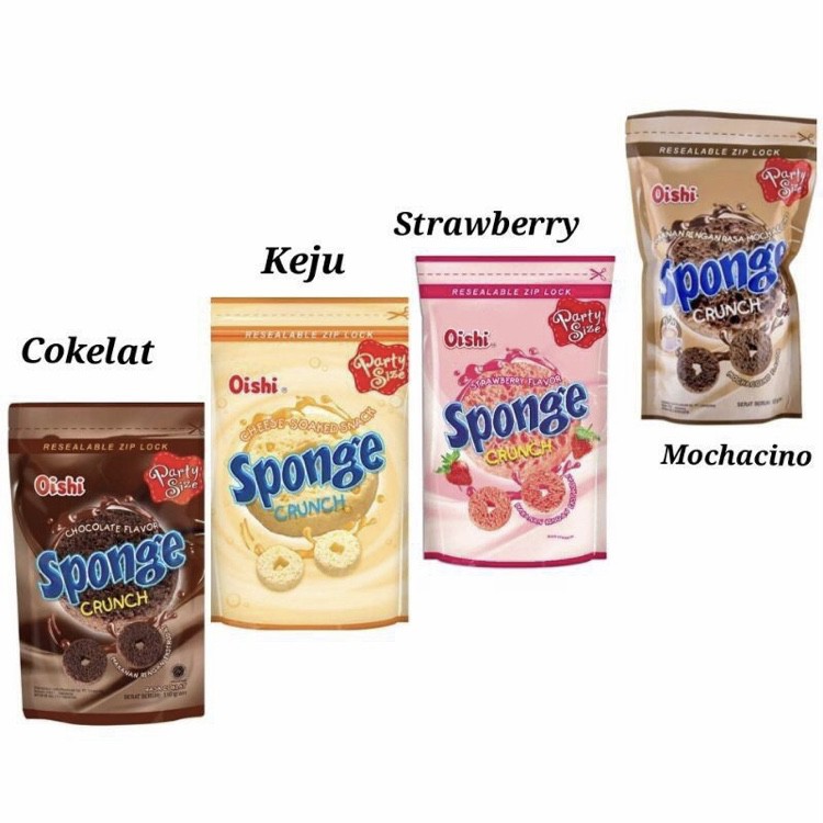 

Oishi Sponge Crunch Coklat / Strawberry / Mochaccino / Keju 110gr