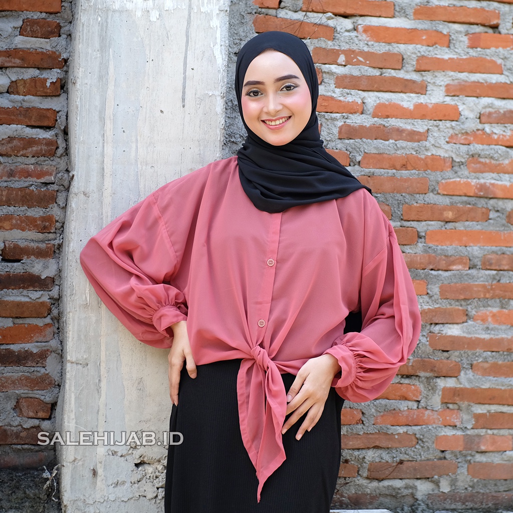 Blouse Filipo Outer Korea - Kemeja Wanita Lengan Balon Ceruti