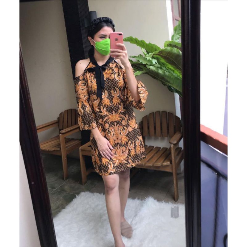 midi dress batik/cold shoulder mini dress/tunik dress/mini dress