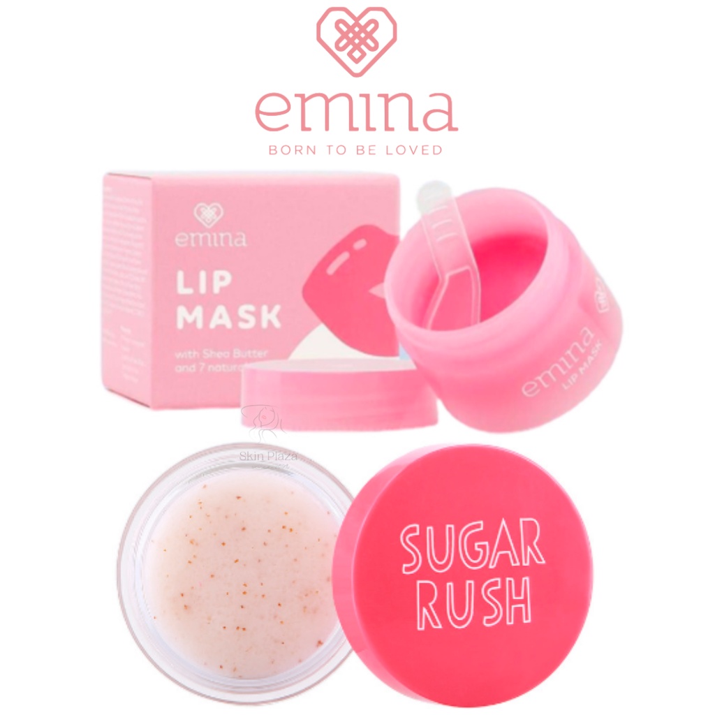 Emina Lip Mask 9 gram | Sugar Rush Lip Scrub 4.2 gr