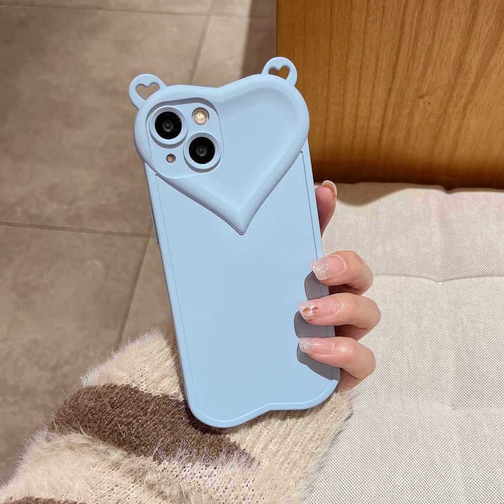 Soft case Silikon Motif Hati 3D Untuk iPhone 13 Pro MAX 12 11 Pro MAX X XS MAX XR 7 + 8 Plus