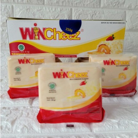 Keju Cheddar Wincheez 2Kg (8x250gr) Potongan 250 gr kemasan pabrik