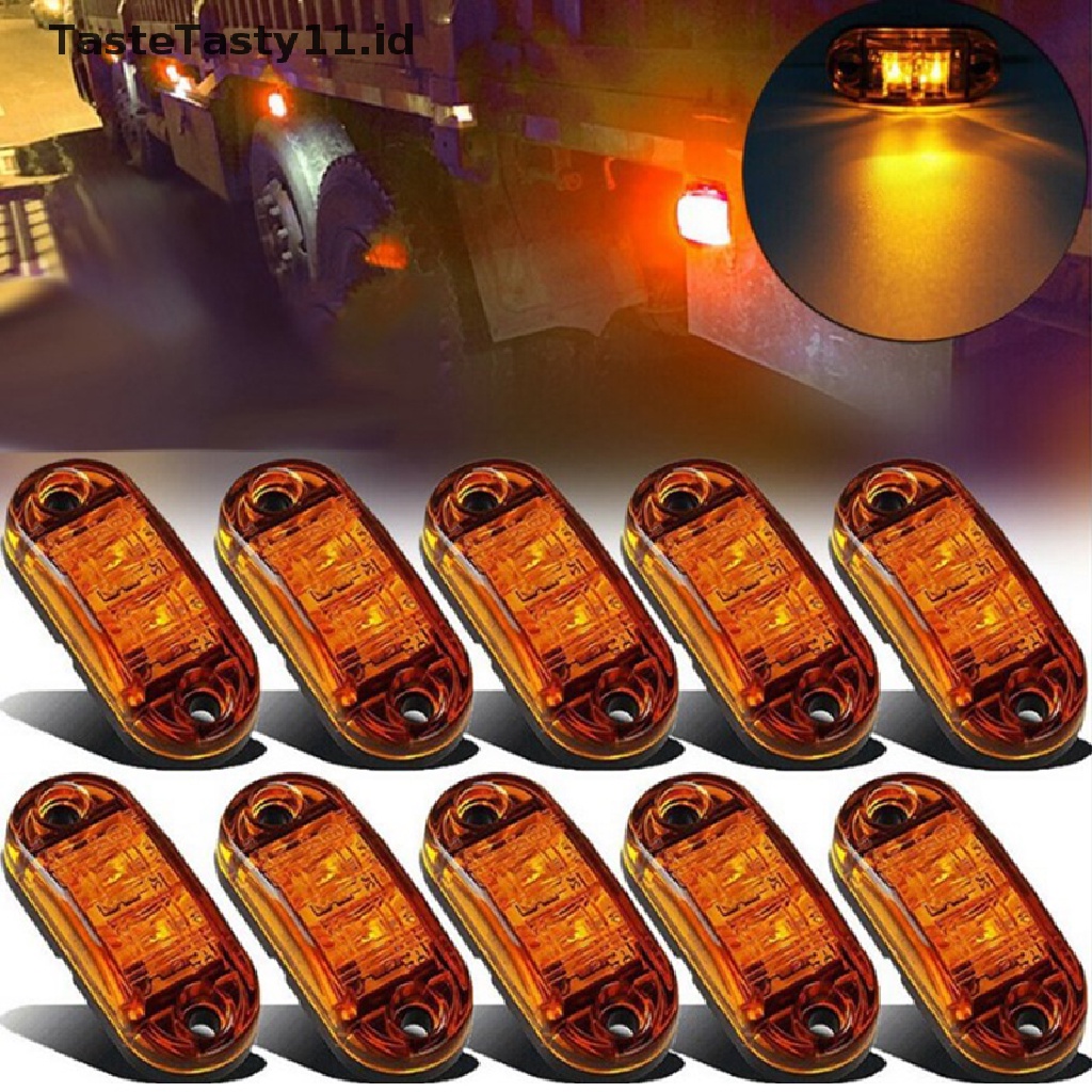 10 Pcs Lampu 2 LED 12V / 24V Universal Untuk Mobil Truk Trailer