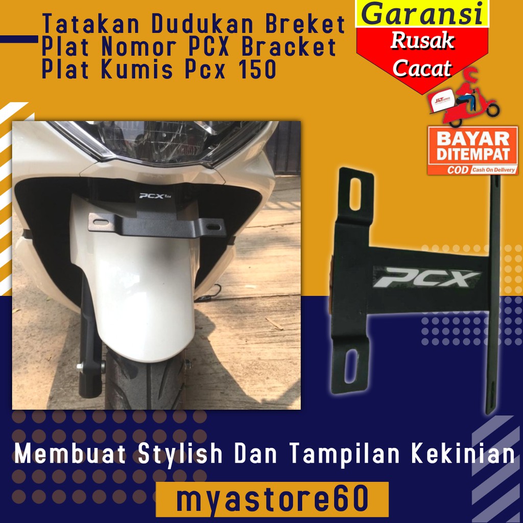 Tatakan Dudukan Breket Plat Nomor PCX Bracket Plat Kumis Aksesoris Variasi Sparepart Honda Pcx 150