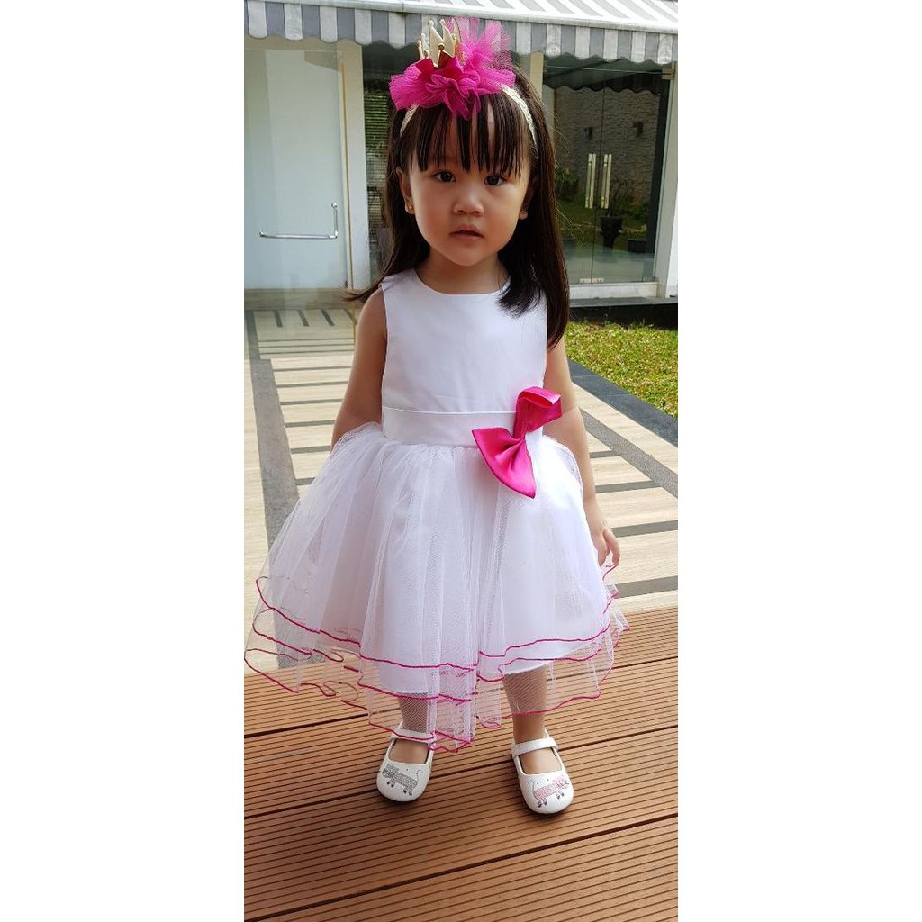 (#Q566) White Tutu Dress Party Girl by Bonnie Jean