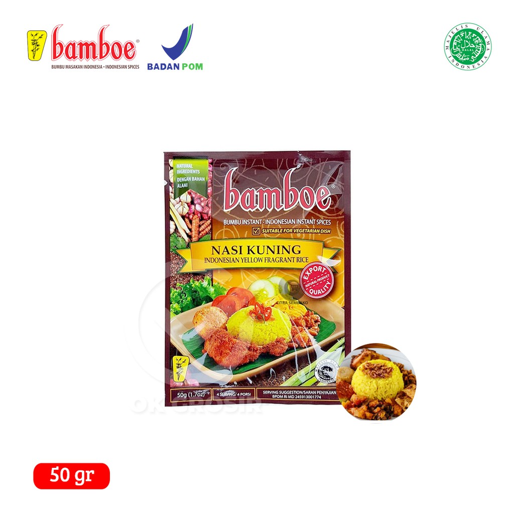 Jual Bamboe Nasi Kuning Bumbu Instan 50 Gr Shopee Indonesia 