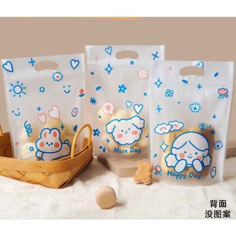 1pc ZIPLOCK BAG COOKIES PERMEN JELLY WHITE RABBIT MIX CUTE GILRS zp35