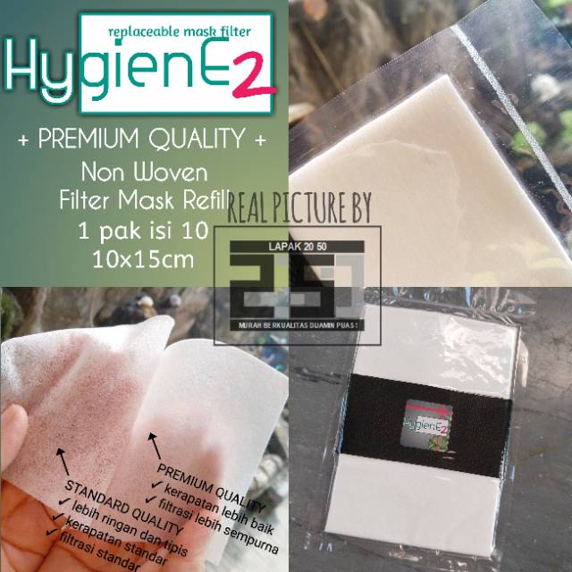 MASKER KAIN 3 LAPIS PREMIUM FILTER ANTI VIRUS REFILL KAIN NON WOVEN ISI 10 HYGIENEZ MURAH PM 2.5