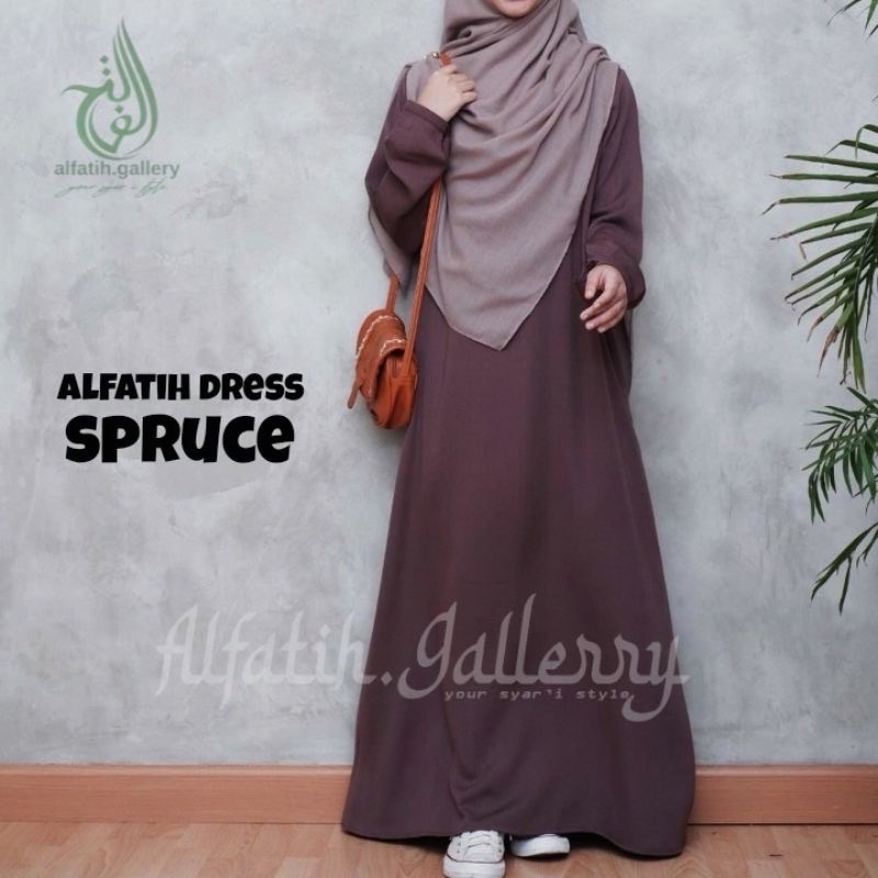 BIG SIZ 2XL 3XL gamis polos simpel best saller alfatih bahan itycrape premium impor