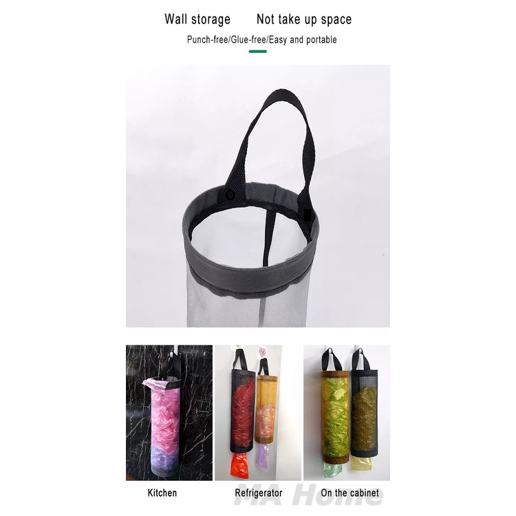 Tas gantung plastik sampah dinding / Tempat penyimpanan kantong plastik Kresek / Bag holder wall mount storage