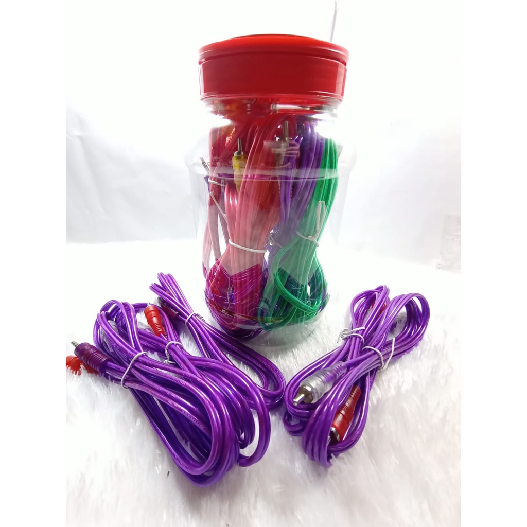 Kabel Jack 1 Toples isi 15 Pcs Kabel Aux RCA 2 in 1 Kabel Jack Audio 2 in 1 / Kabel Audio RCA 2 in 1