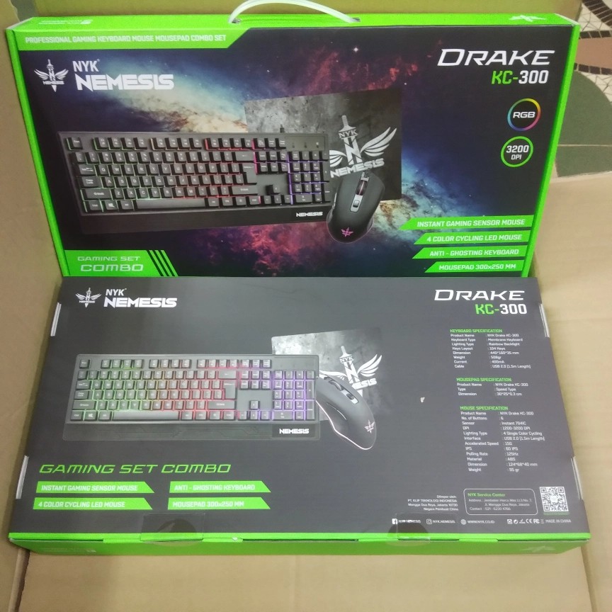 NYK KC-300 Drake 3 in 1 Combo Mouse Keyboard Mousepad Gaming