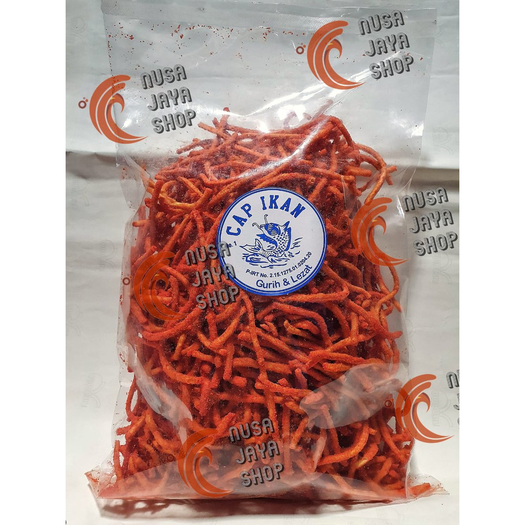 

Snack Mie Lidi Cap ikan / Mie Rapuh Cap Ikan Kerupuk Pedas khas Medan 500 Gram