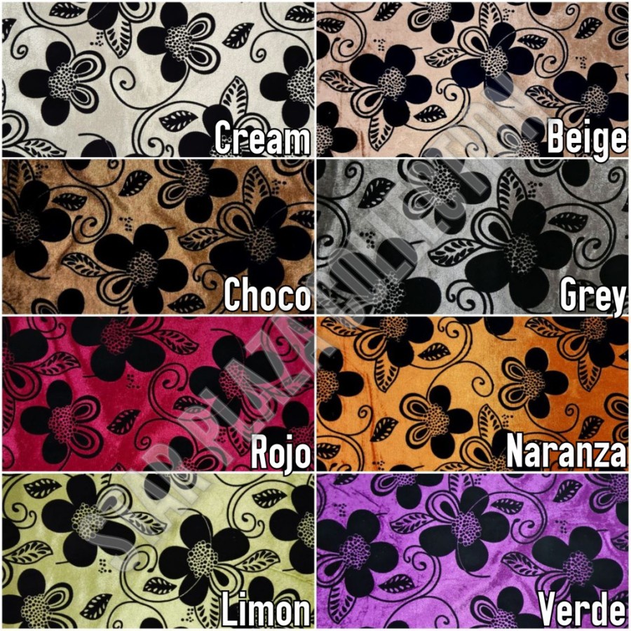 Promo Bahan Kain Beludru Velvet Flocking Sofa / Jok / Kursi Motif Bunga Kembang - Havana (Sofa, Jok,