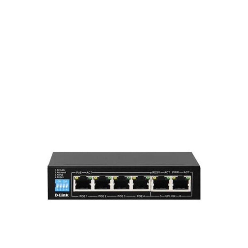 D-Link DES-F1006P 4Port PoE 2Port UpLink Switch Hub