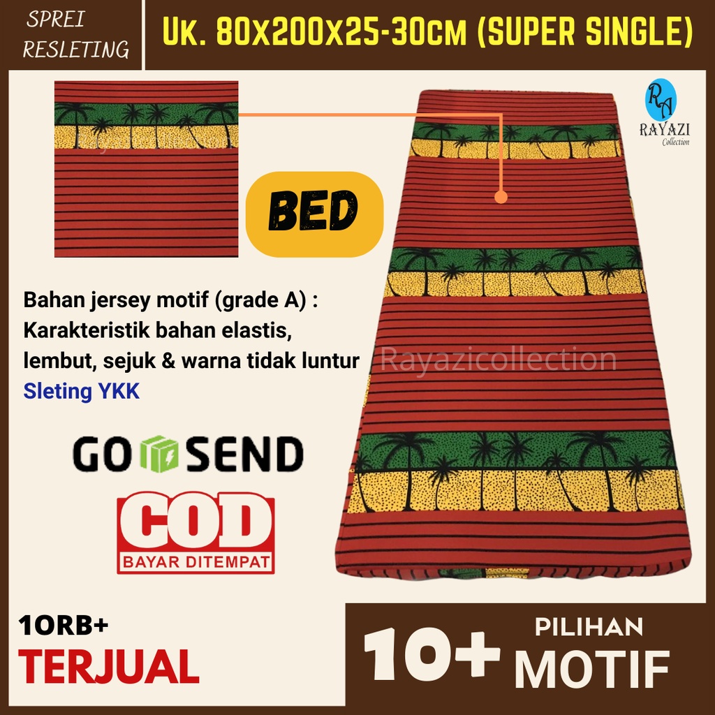 Sarung Kasur 80x200 Tinggi 25-30 Sprei Karet Cover Kasur Motif Bunga Aesthetic Kasur Springbed