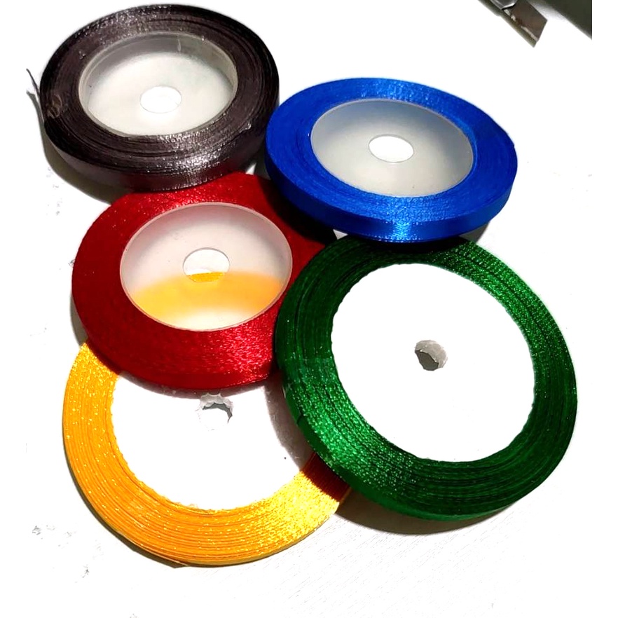 

Pita Satin Sakura lebar 1/4 inch = 6 mm panjang 1 Roll = 20 yard