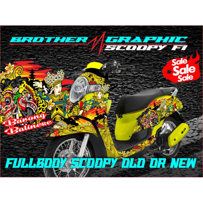 Decal scoopy Decal Scoopy full body Full Blok Decal Scopy Dekal New Fi Desain BARONG Bali
