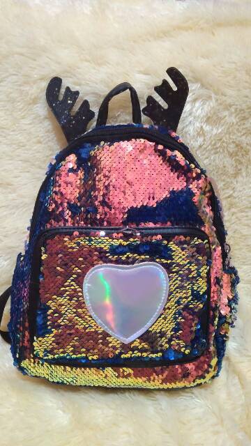 Tas ransel sequin murah / tas sequin besar / tas ransel sekolah / tas import