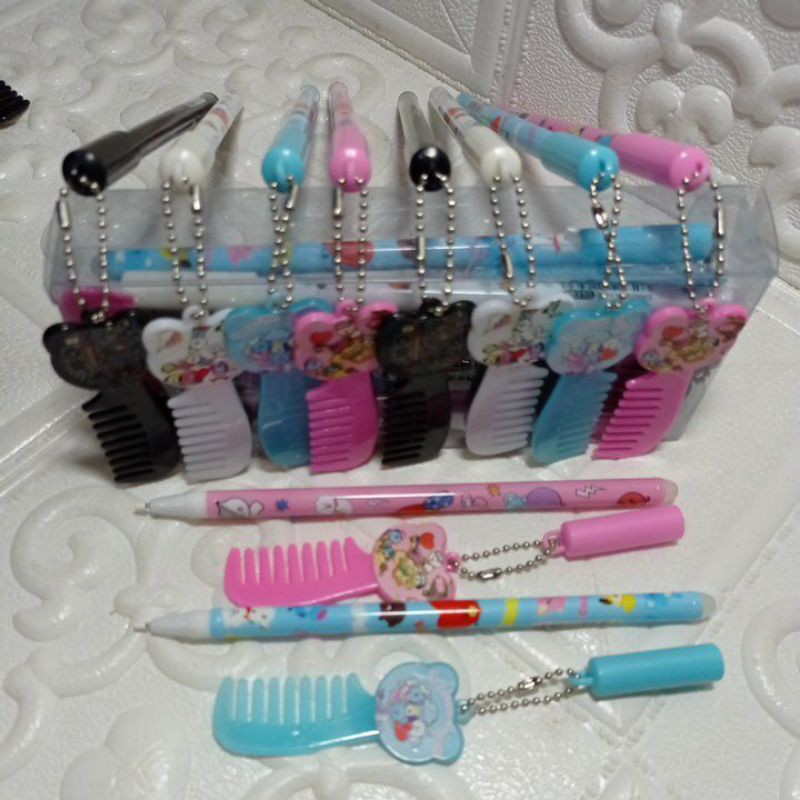 

Pen gel BT21 plus gantungan garisan sisir isi 12 pcs