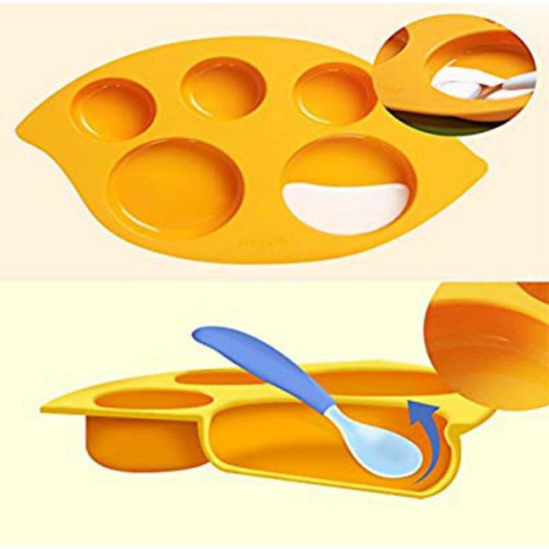 MONEE Silicone Food Plate (Non-slip &amp; Suctions to the table)