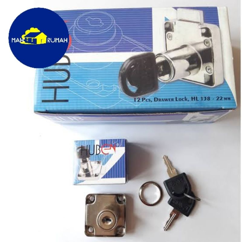 Kunci Laci Lemari 22mm 22 mm Drawer Lock - HUBEN HL 138 - 22 HL138