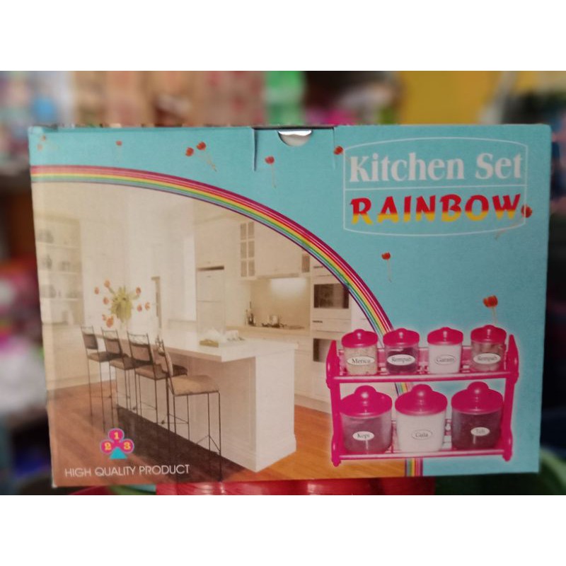 RAK BUMBU SET/ TEMPAT BUMBU / WADAH BUMBU RAINBOW
