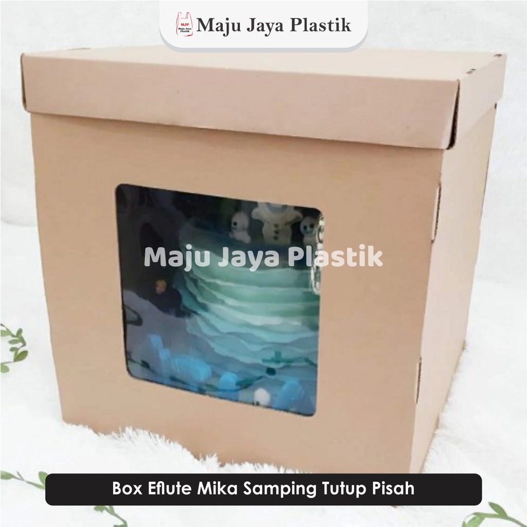 

(5 PCS) CAKE BOX tart EFLUTE 20x20 22x22x20 24x24x25 26x26x25 28x28x25 Box mika samping Tart Tinggi