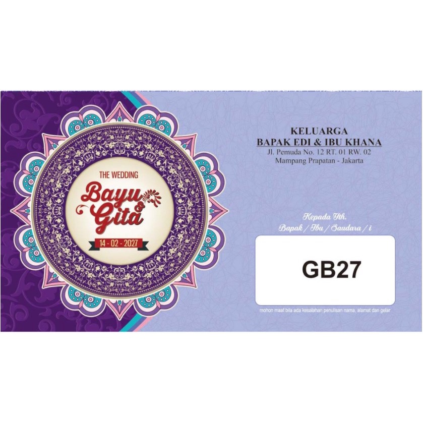 

( Cetak ) Undangan GB 27 Murah